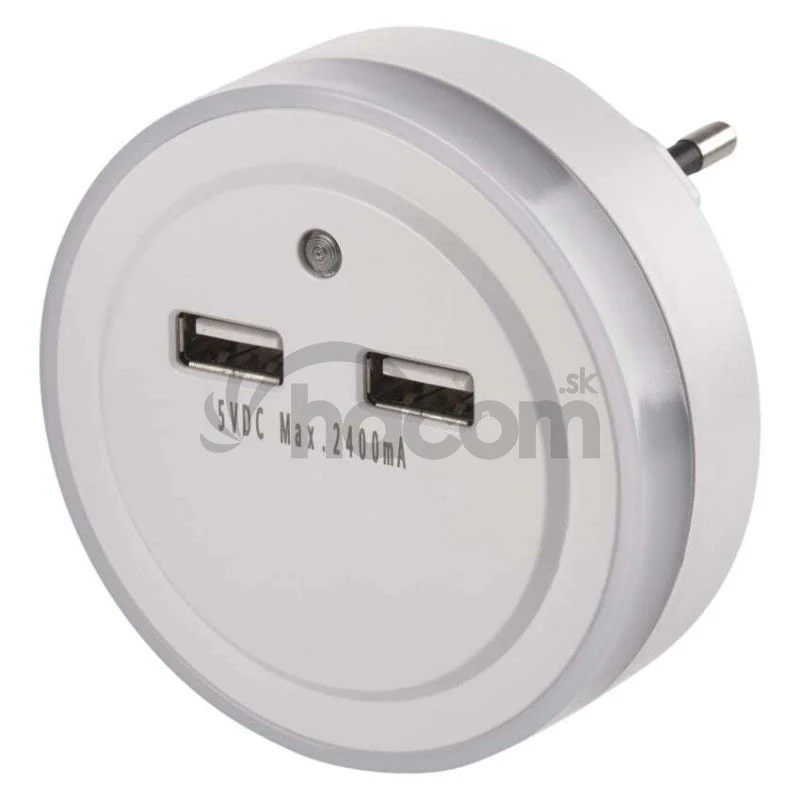 LED nočné svetlo P3313 do zásuvky s 2× USB P3313