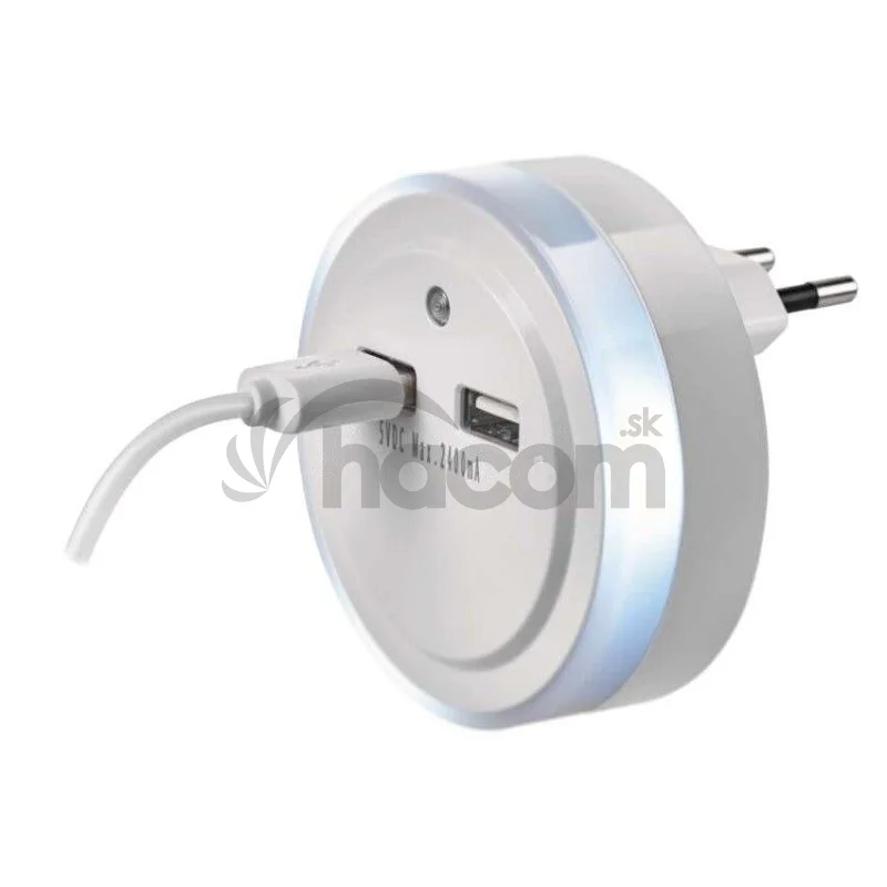 LED nočné svetlo P3313 do zásuvky s 2× USB P3313