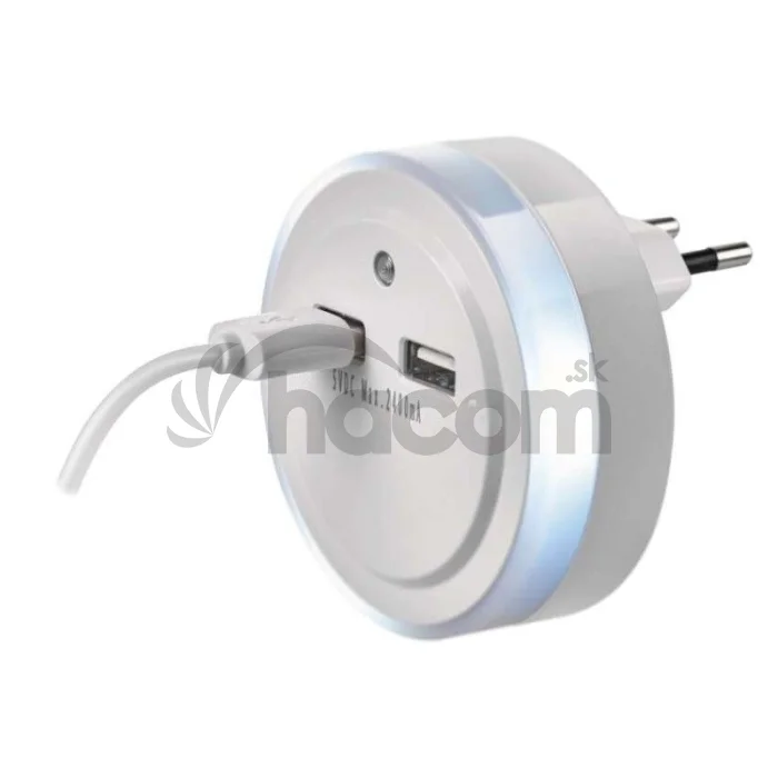 LED nočné svetlo P3313 do zásuvky s 2× USB P3313