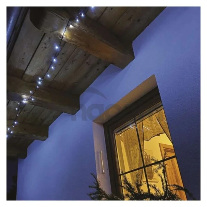 LED vianočná reťaz, 24 m, vonkajšia aj vnútorná, studená biela, časovač D4AC05