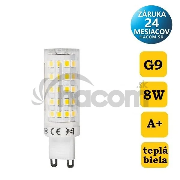 LED žiarovka LEDlumen G9, 8W, 3000K, 806lm teplá biela