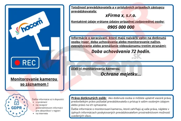 Personalizovaná samolepka CCTV 2024