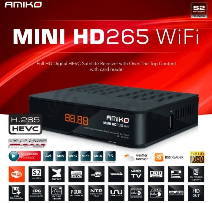 Satelitný prijímač AMIKO Mini HD265 WiFi