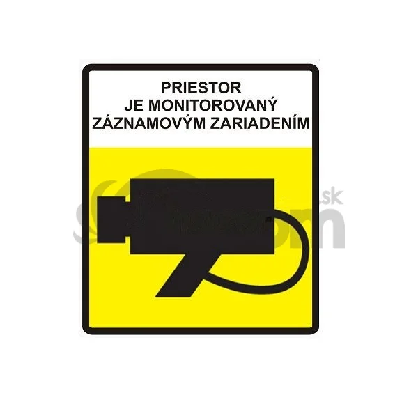 Vonkajšia informačná tabuľa pre označenie kamerového systemu 100x112 ,žltá