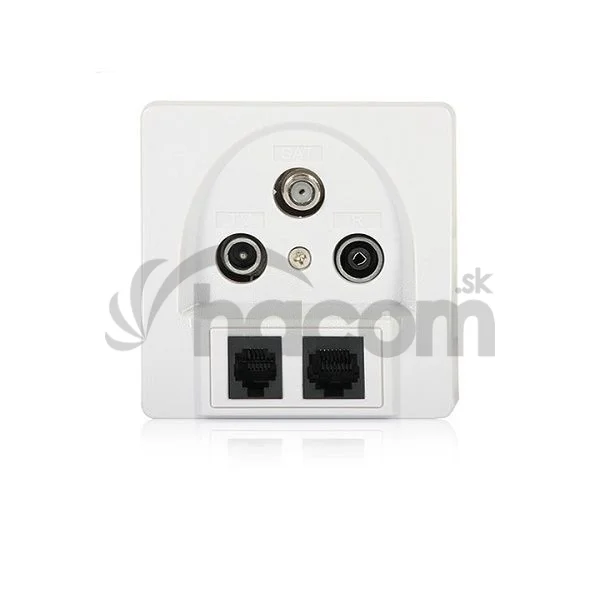 Zásuvka SAT+TV+R+LAN+TEL biela