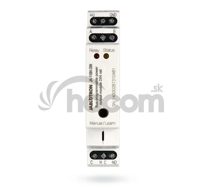 Jablotron JA-110N-DIN Zbernicový výkonový modul výstupov PG na DIN
