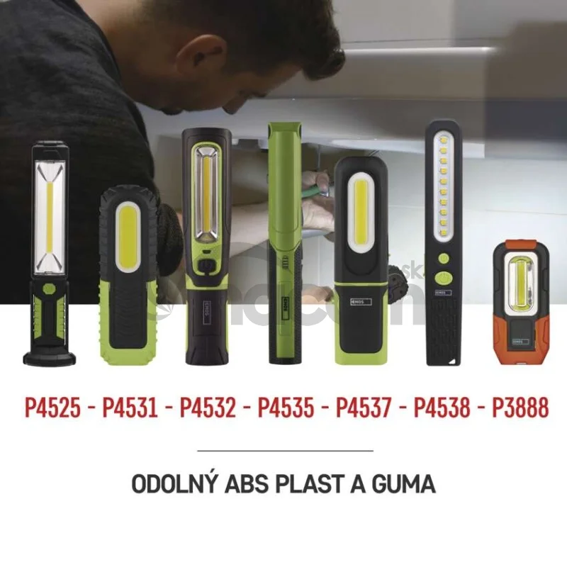 COB LED + LED nabíj. prac. svietidlo P4531, 400 lm, 2000 mAh