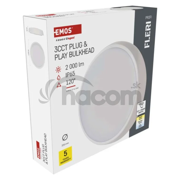 LED prisadené svietidlo FLERI, kruhové 20W, so zmenou CCT