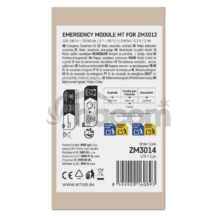 Modul núdzového osvetlenia pre ZM3012 FLERI, 1 W/3 h
