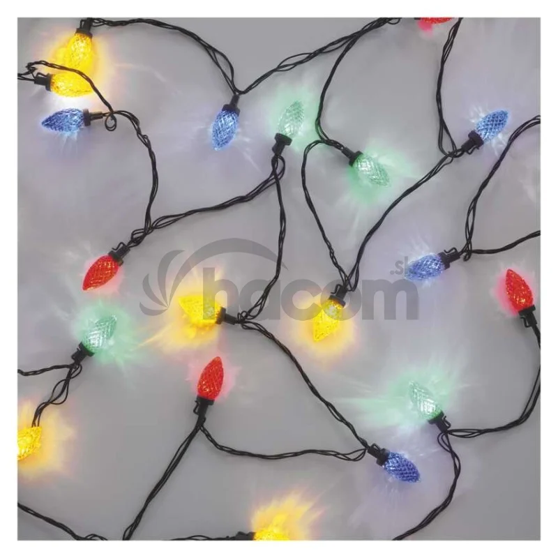 LED vianočná reťaz, farebné žiarovky, 9,8 m, multicolor, multifunkčná