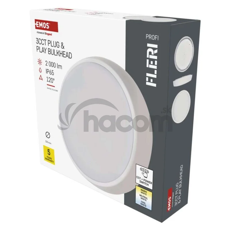 LED prisadené svietidlo FLERI, kruhové 20W, so zmenou CCT