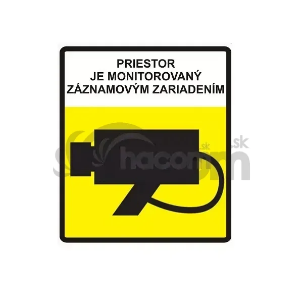 Nálepka CCTV 105x116, vnútorná, žltá