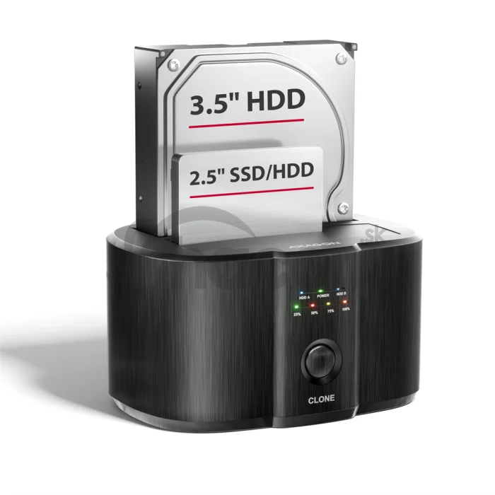 AXAGON ADSA-SC, USB-C 5Gbps dokovacia stanica pre 2x SATA 6G 2.5"/3.5" SSD/HDD s funkciou klonovania