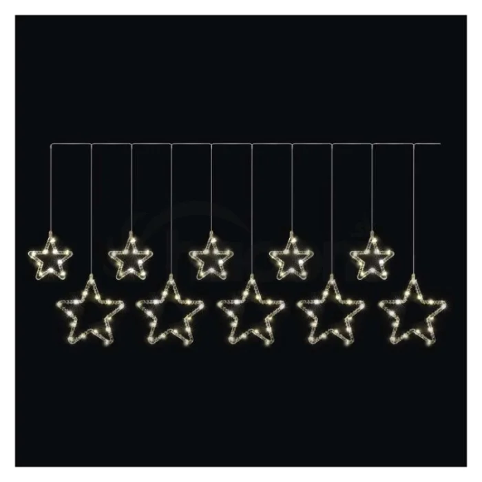 Vianočná LED girlanda – hviezdy, 190 x 50 cm, do exteriéru aj interiéru, teplá biela