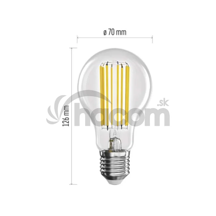 LED žiarovka Filament A70 / E27 / 11.6 W (150 W) / 2 452 lm / teplá biela / A CLASS