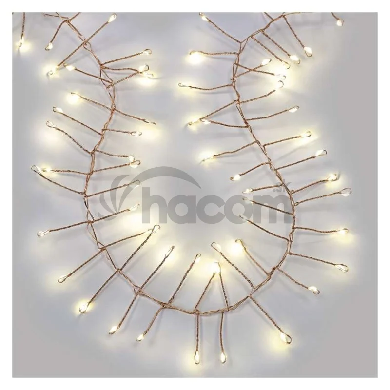 LED nano reťaz na cievke, medená, 19,2 m, teplá biela, časovač