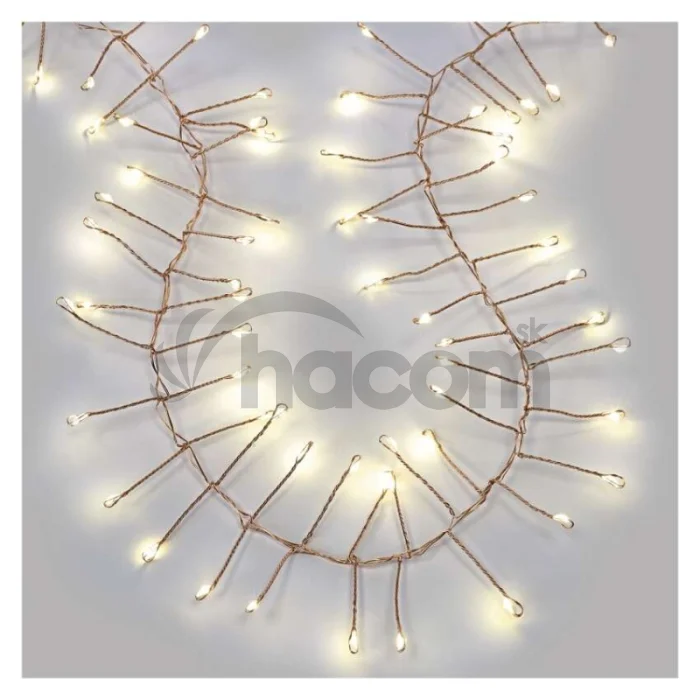 LED nano reťaz na cievke, medená, 19,2 m, teplá biela, časovač