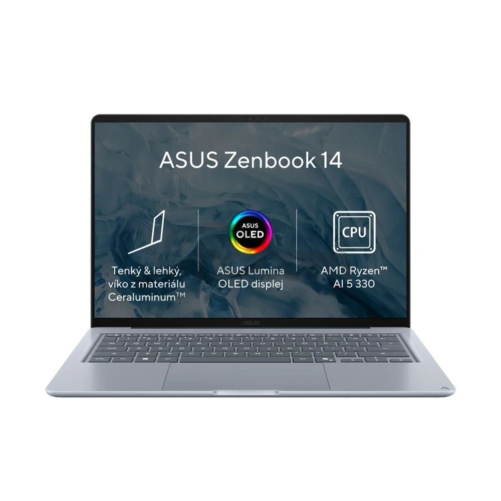 ASUS Zenbook 14/UX3480KA-OLED016/AI5-330/14"/WUXGA/24GB/512GB/AMD int/bez OS/Blue/2R
