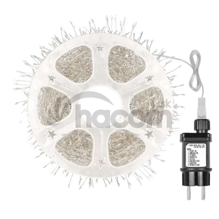 LED nano reťaz na cievke, strieborný, 9,6 m, multicolor, časovač