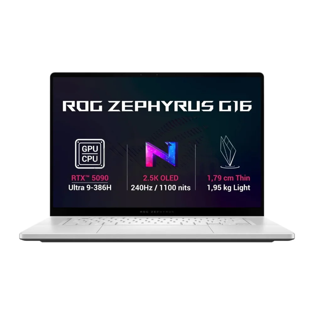 ASUS ROG Zephyrus G16/GU606AX-TB081W/U9-386H/16"/2560x1600/64GB/1TB/RTX 5090/W11H/White/2R