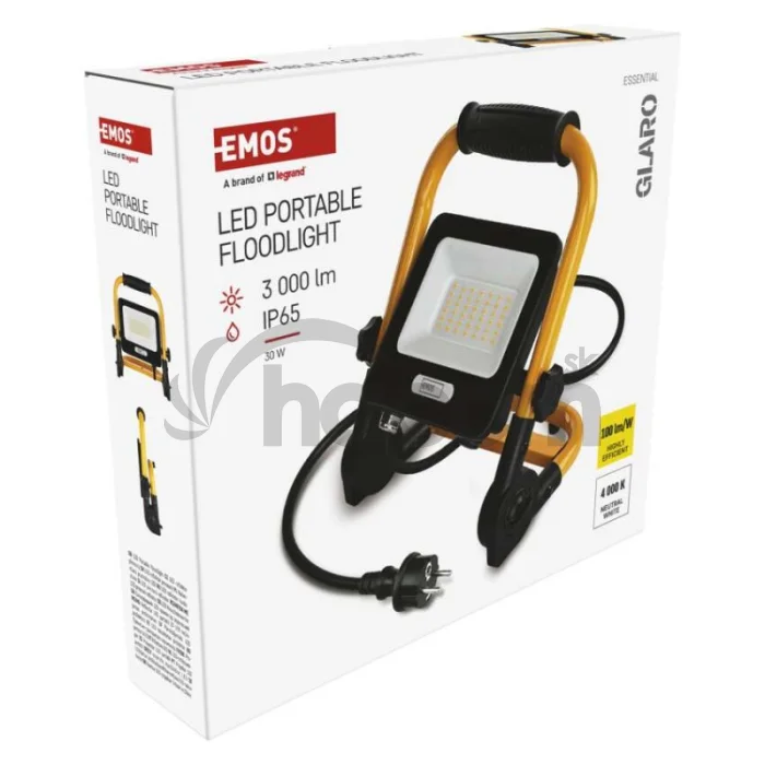 LED reflektor GLARO 30 W, žlto-čierny, IP65, 3000 lm, neutrálna biela
