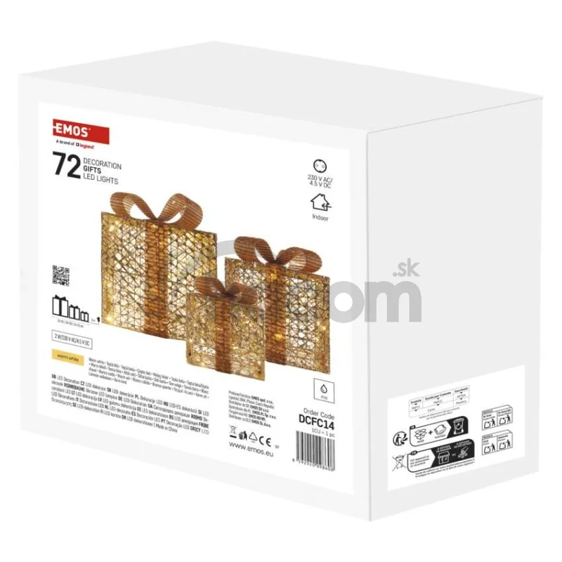 LED darčeky, 3 veľkosti, vnútorné, teplá biela