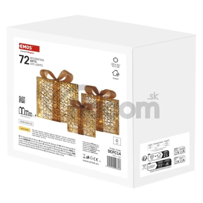 LED darčeky, 3 veľkosti, vnútorné, teplá biela