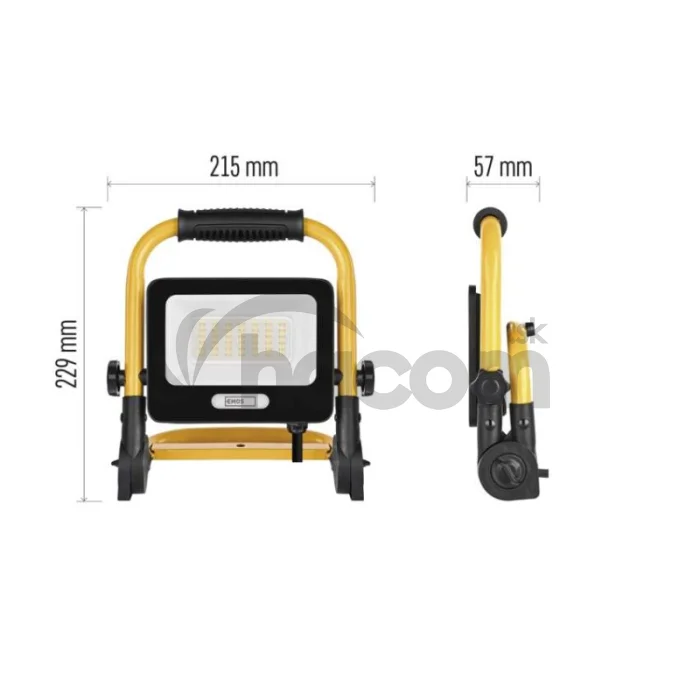 LED reflektor GLARO 30 W, žlto-čierny, IP65, 3000 lm, neutrálna biela