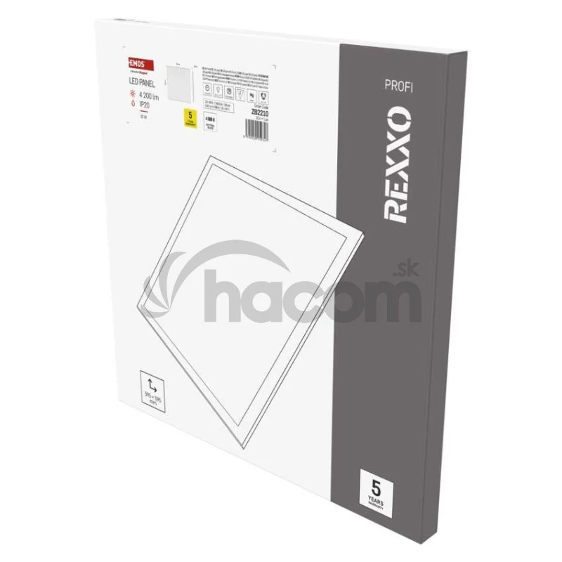 LED panel REXXO backlit 60×60, štvorcový vstavaný biely, 30W neutr.b.