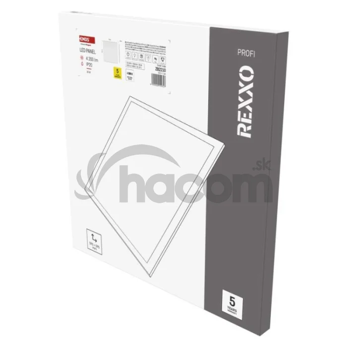LED panel REXXO backlit 60×60, štvorcový vstavaný biely, 30W neutr.b.