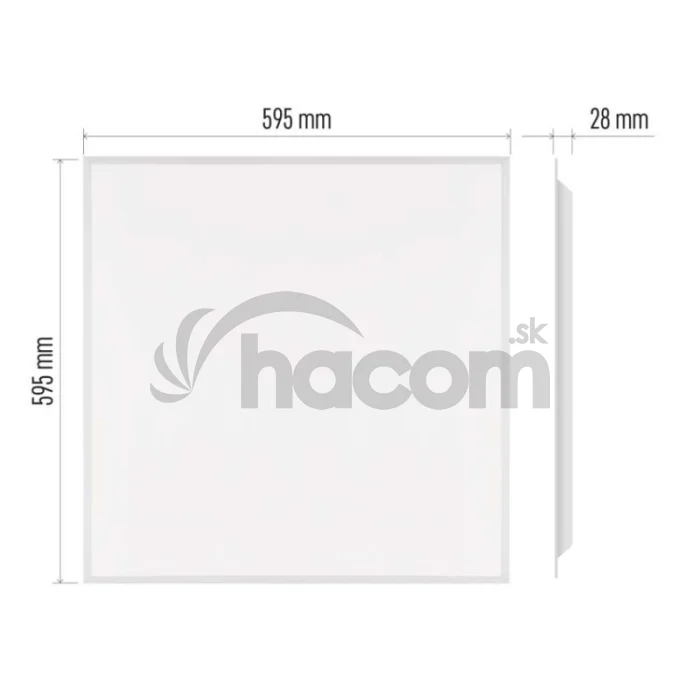 LED panel REXXO backlit 60×60, štvorcový vstavaný biely, 30W neutr.b.