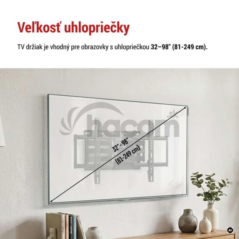 Konzolový nástenný TV držiak 32–98" (81–249 cm)