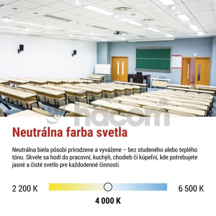 LED panel REXXO backlit 60×60, štvorcový vstavaný biely, 30W neutr.b.