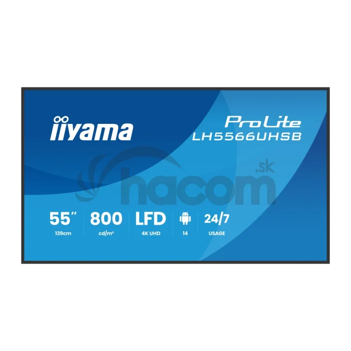 55" iiyama LH5566UHSB-B1AG: VA, 4K UHD, IPX5, DP-out