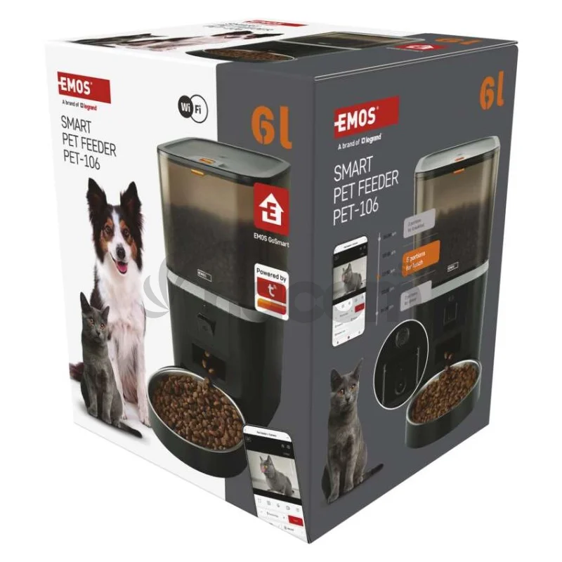 GoSmart dávkovač krmiva Pet Care s kamerou, 6 l, čierny, Wi-Fi
