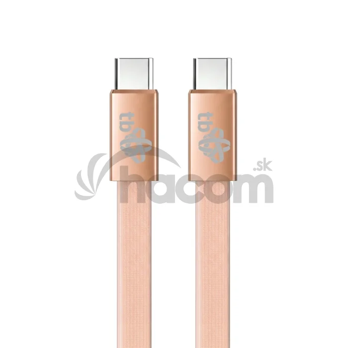 TB plochý kábel USB-C na USB-C, 1m, oranžový