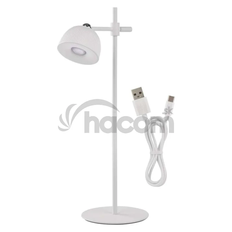LED stolná lampa SOPHIE, dobíjacia, biela