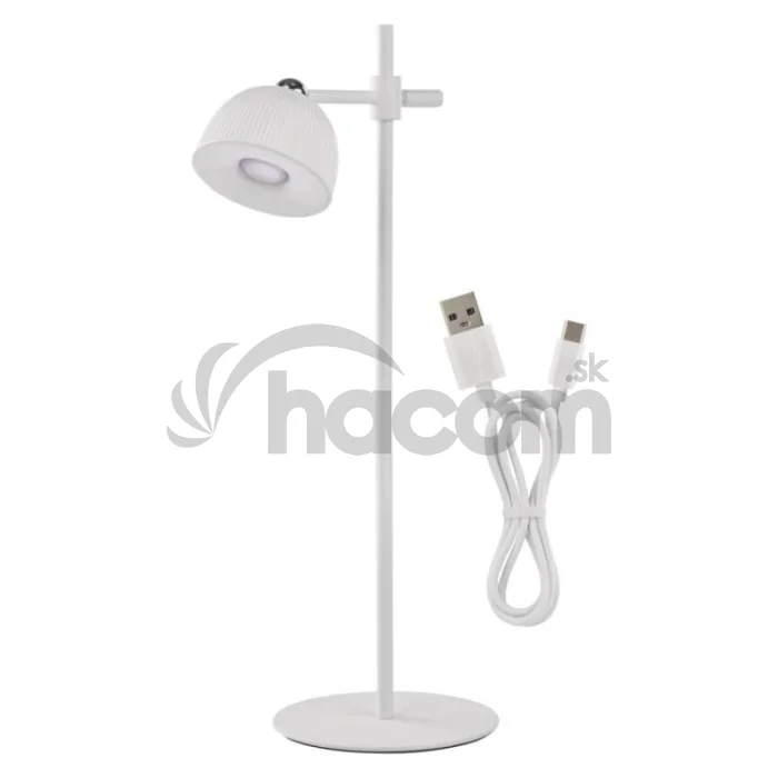 LED stolná lampa SOPHIE, dobíjacia, biela