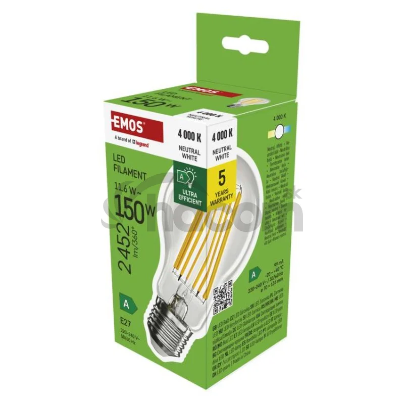 LED žiarovka Filament A70 / E27 / 11.6 W (150 W) / 2 452 lm / neutrálna biela / A CLASS