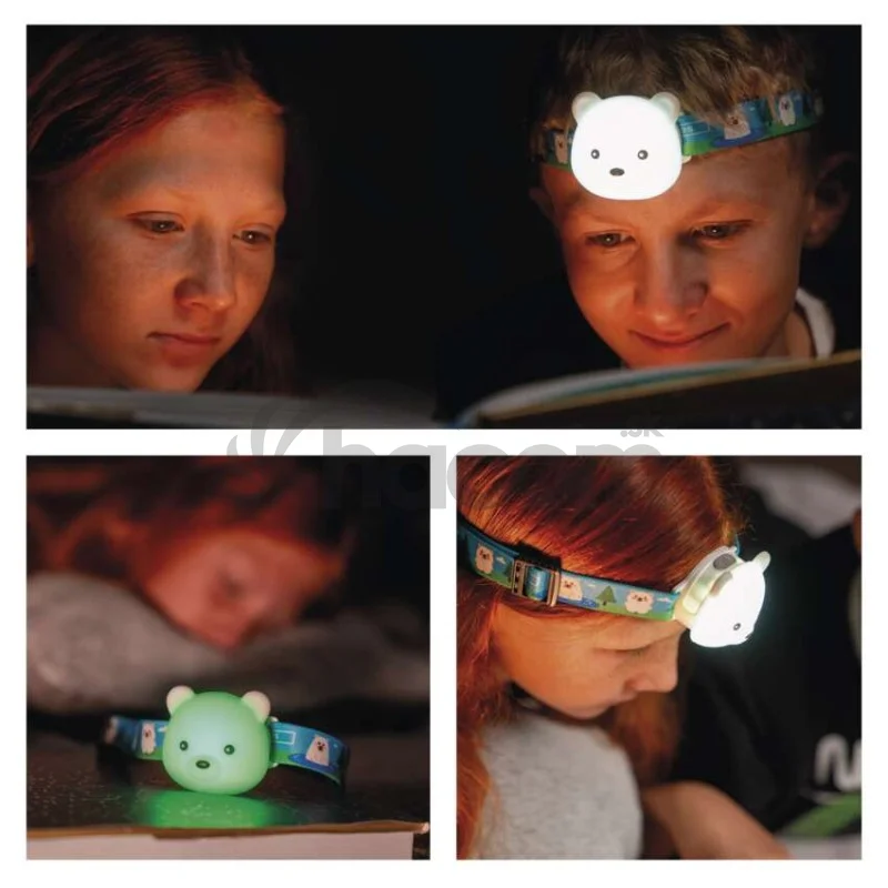 LED nabíjacia čelovka medveď P3543, 80 lm, Li-Pol 500 mAh