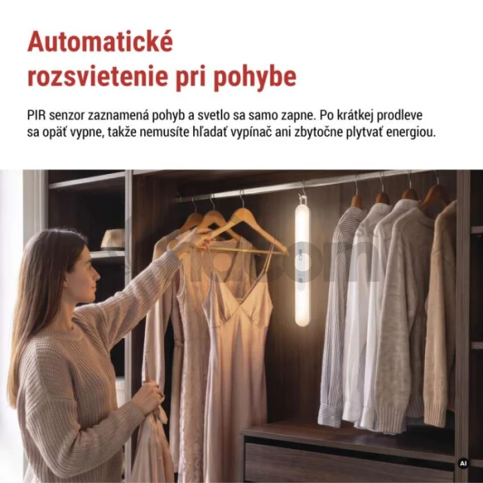 LED nabíjateľná svietidlo P3328 s pohybovým senzorom a fotosenzorom, 1 ks