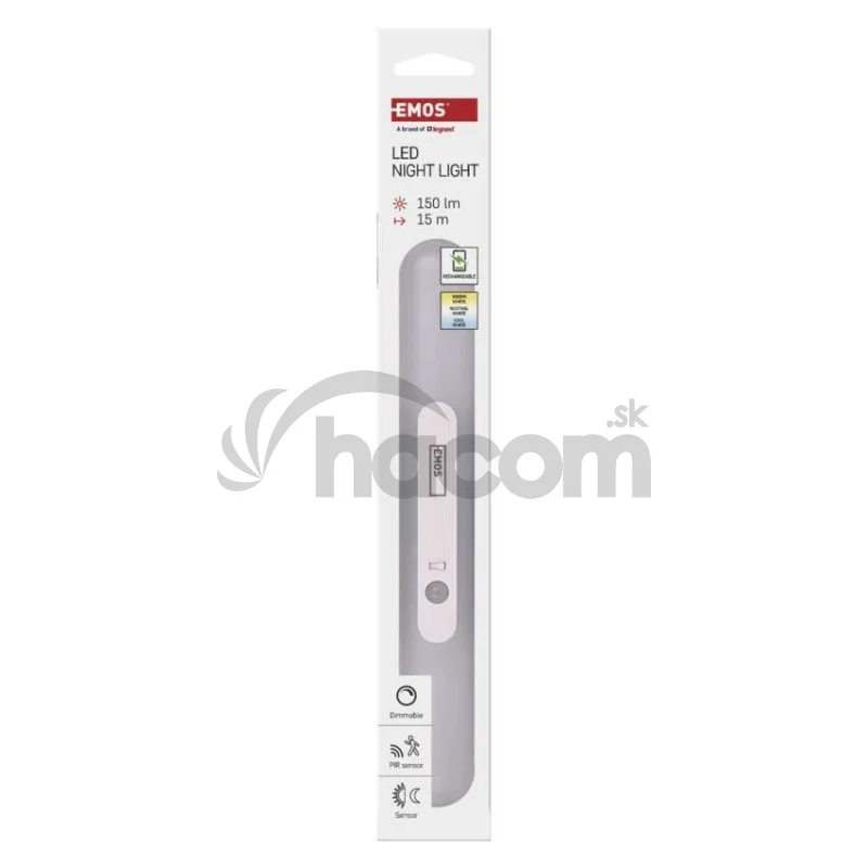 LED nabíjateľná svietidlo P3328 s pohybovým senzorom a fotosenzorom, 1 ks