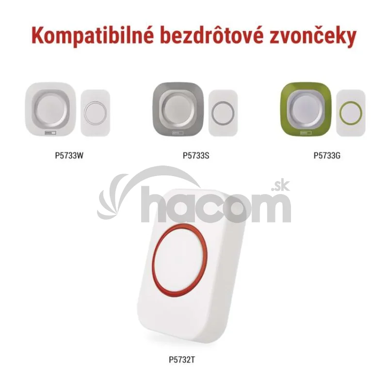 Vonkajšie tlačidlo pre domový bezdrôtový zvonček P5732 na 1x CR2032