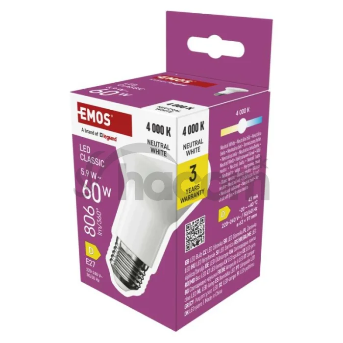 LED žiarovka Classic R63 / E27 / 5,9 W (60 W) / 806 lm /Neutrálna biela